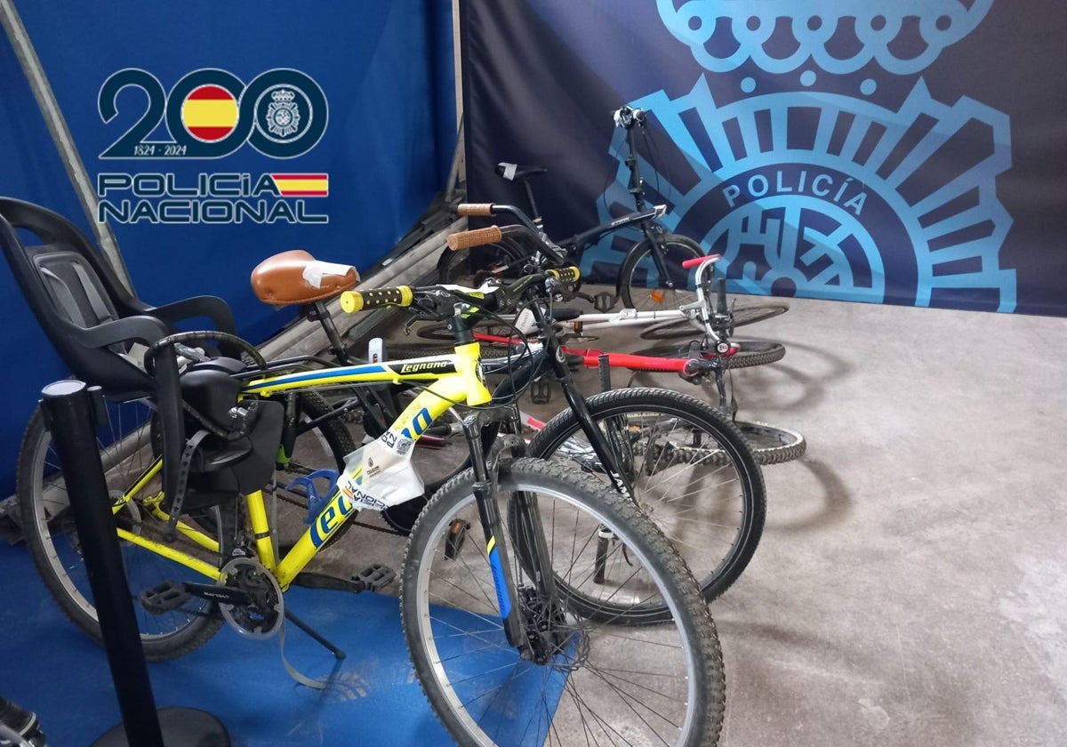 Las bicicletas recuperadas por la Policía Nacional.