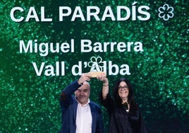 Miguel Barrera y Ángela Ribés, de Cal Paradís, este martes en la gala Michelin.