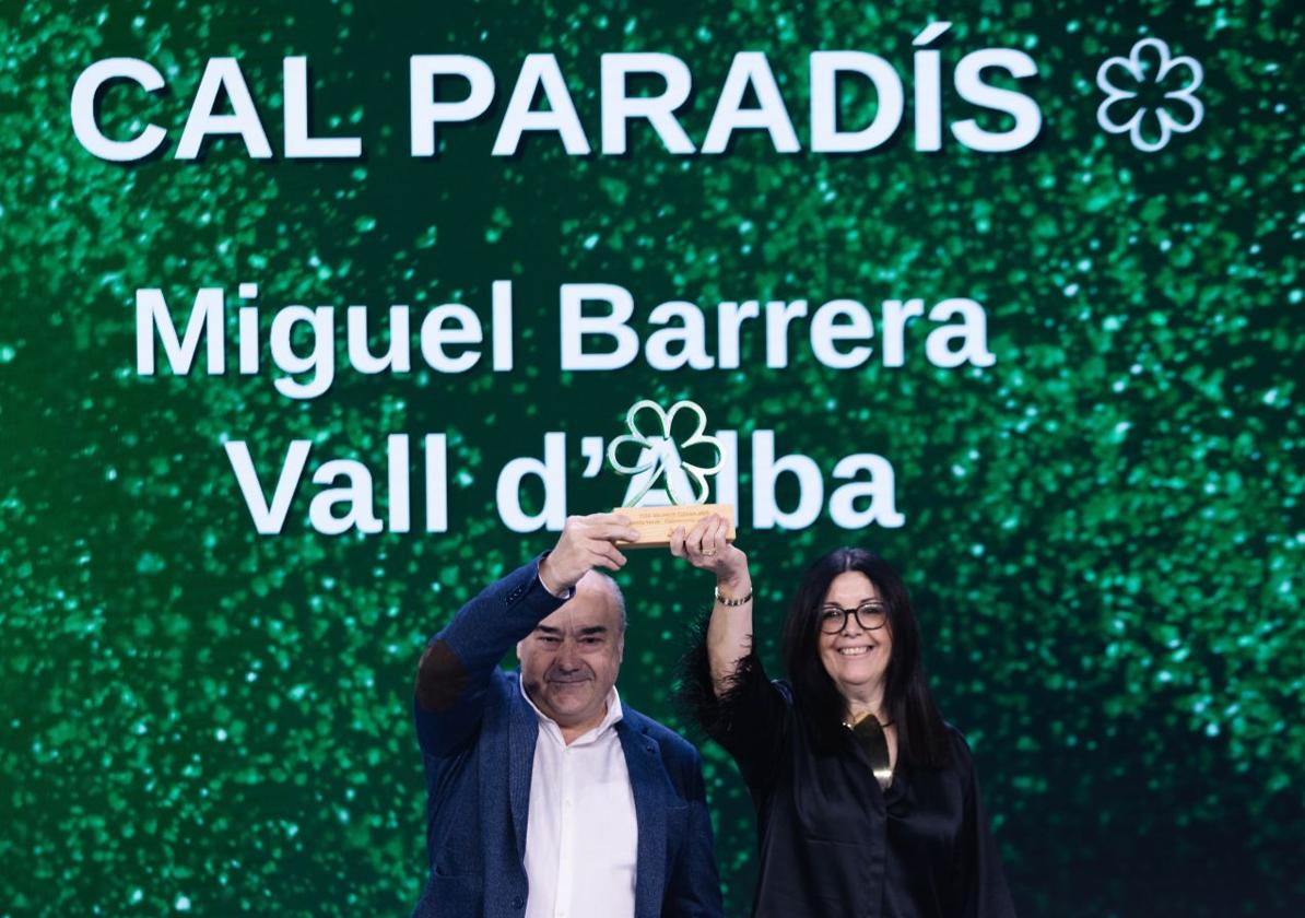 Miguel Barrera y Ángela Ribés, de Cal Paradís, este martes en la gala Michelin.