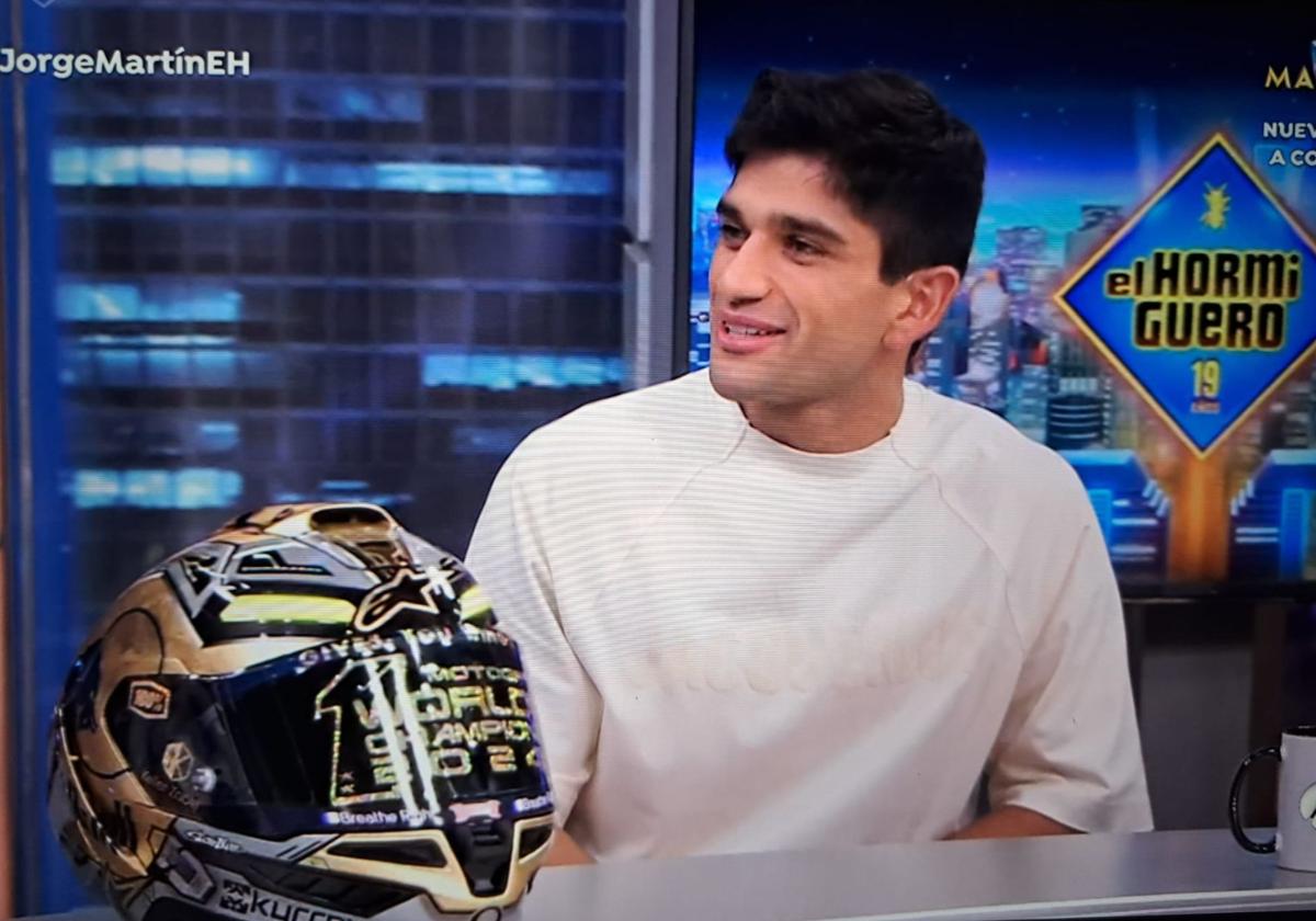 El piloto Jorge Martín, este miércoles, en 'El Hormiguero'.