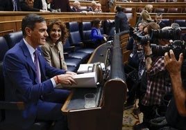 Pedro Sánchez, en el Congreso de lso Diputados.