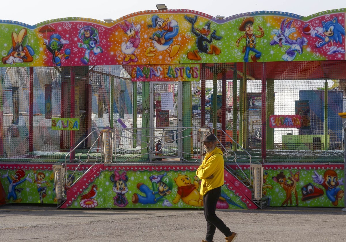 Zona de atracciones infantiles de la aFeria de Navidad de Valencia.