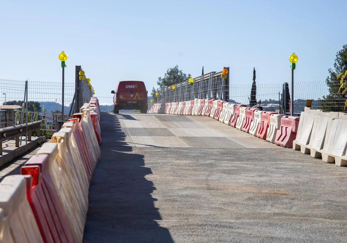 El nuevo puente provisional de Cheste.