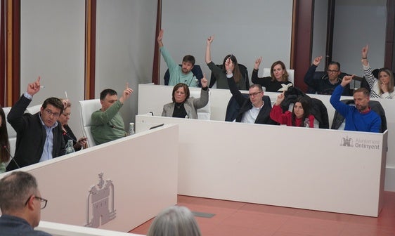 Momento de la votación en el pleno de este punto.