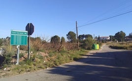 Entrada a la urbanización de Carraixet de Xàtiva.