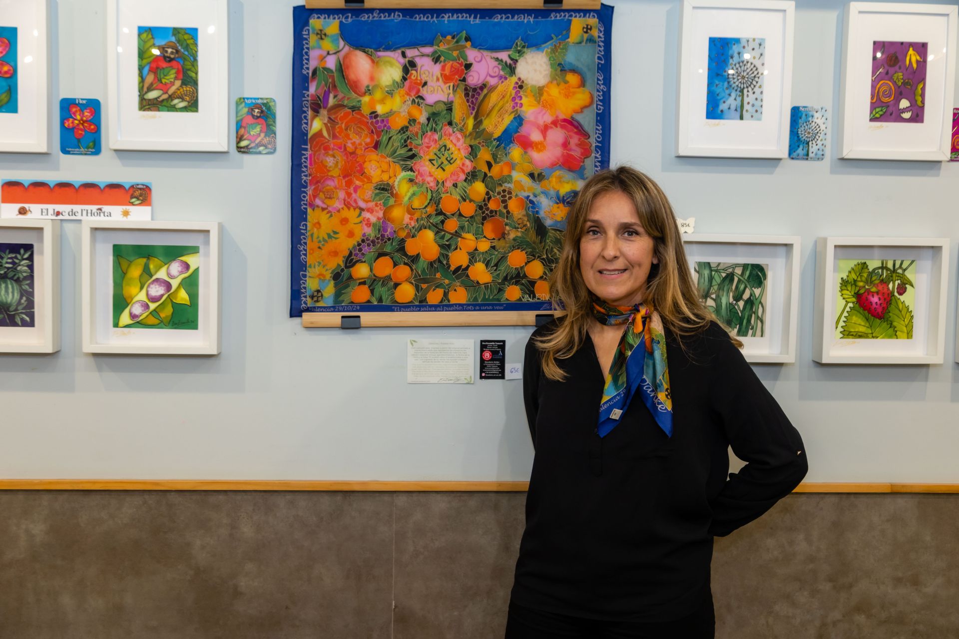 Eva Escamilla en su exposición en las Cervezas del Mercado.