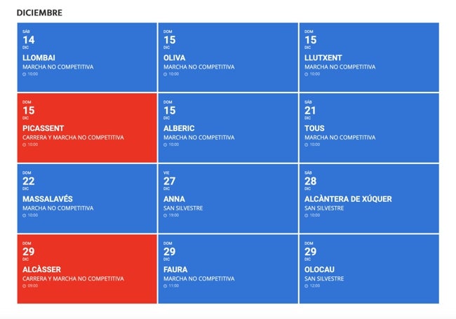 Marchas y carreras de diciembre del circuito RunCáncer.