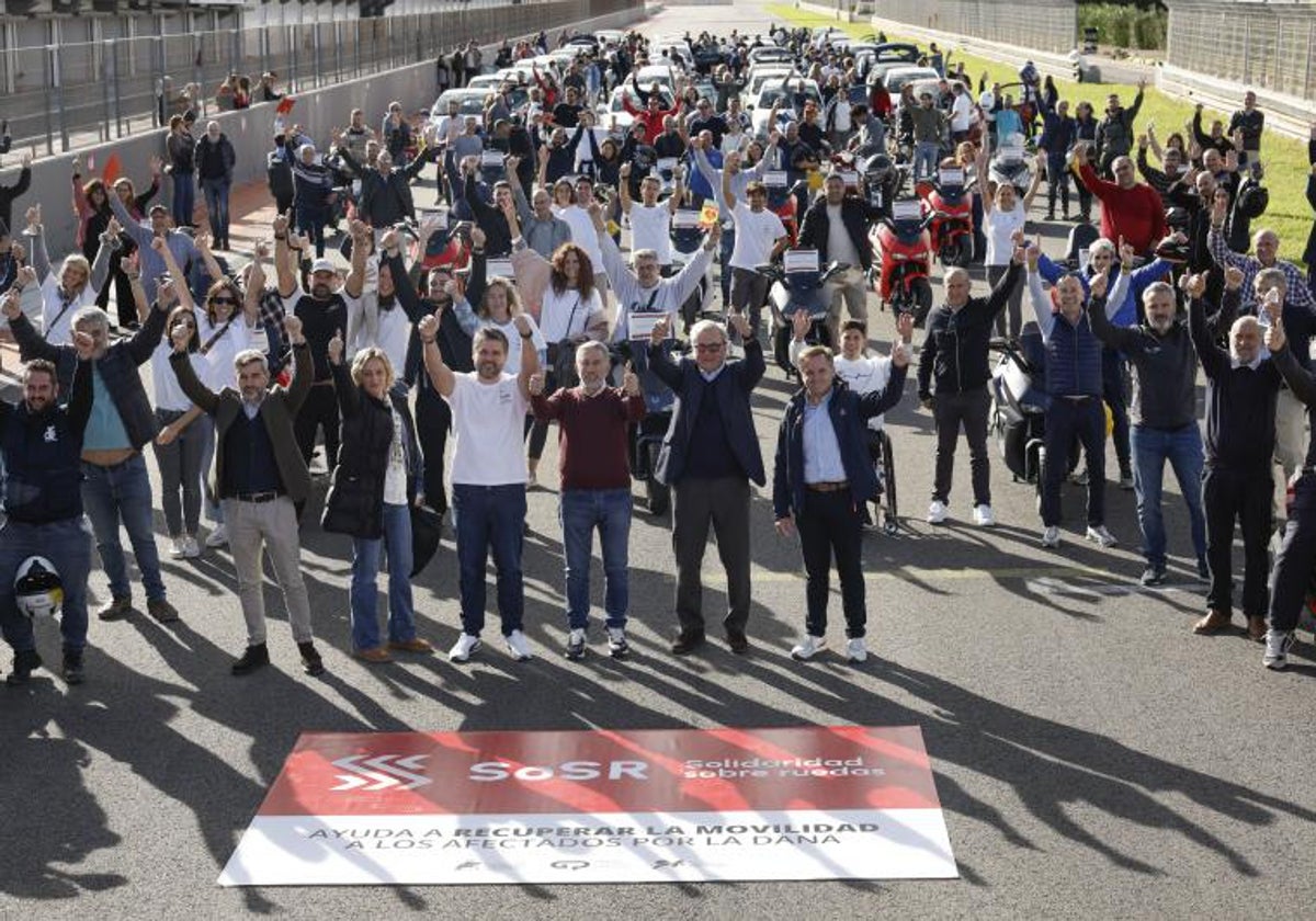 Acto de 'Solidaridad sobre ruedas' celebrado recientemente en Cheste.