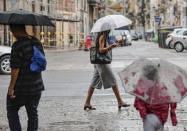 Día de lluvia en la ciudad de Valencia.