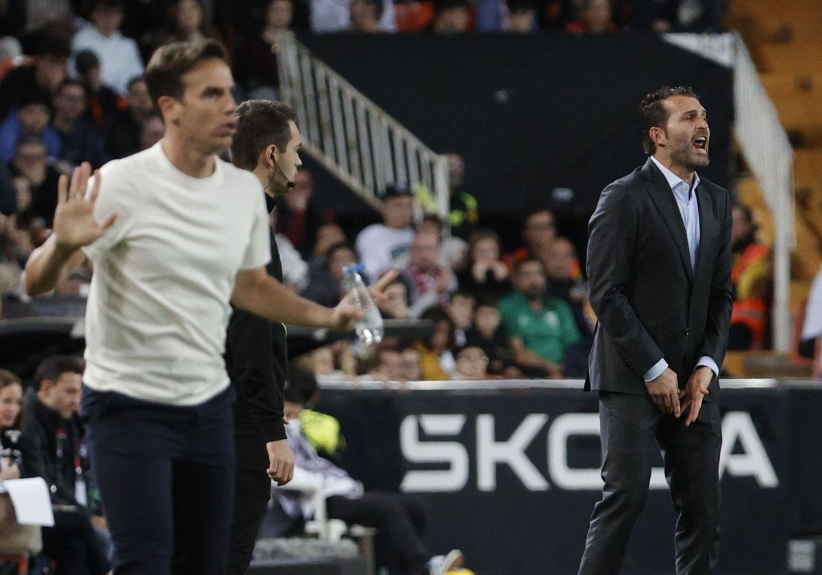 Baraja, en el último partido ante el Rayo en Mestalla.