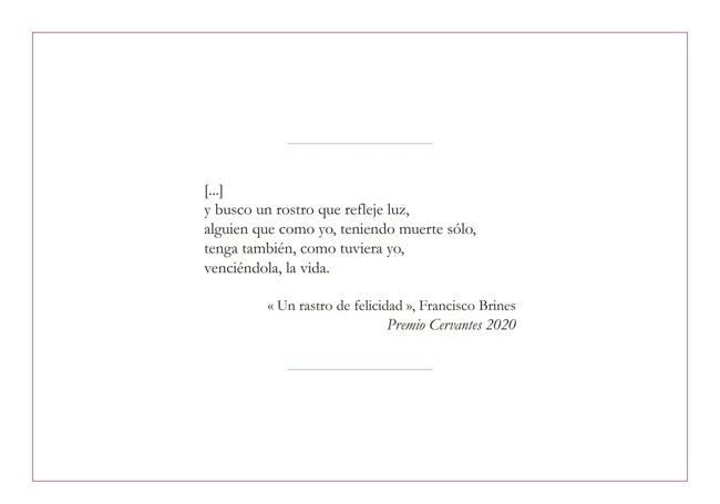 Los versos de Brines formarn parte del poemario 'Un rastro de felicidad'.