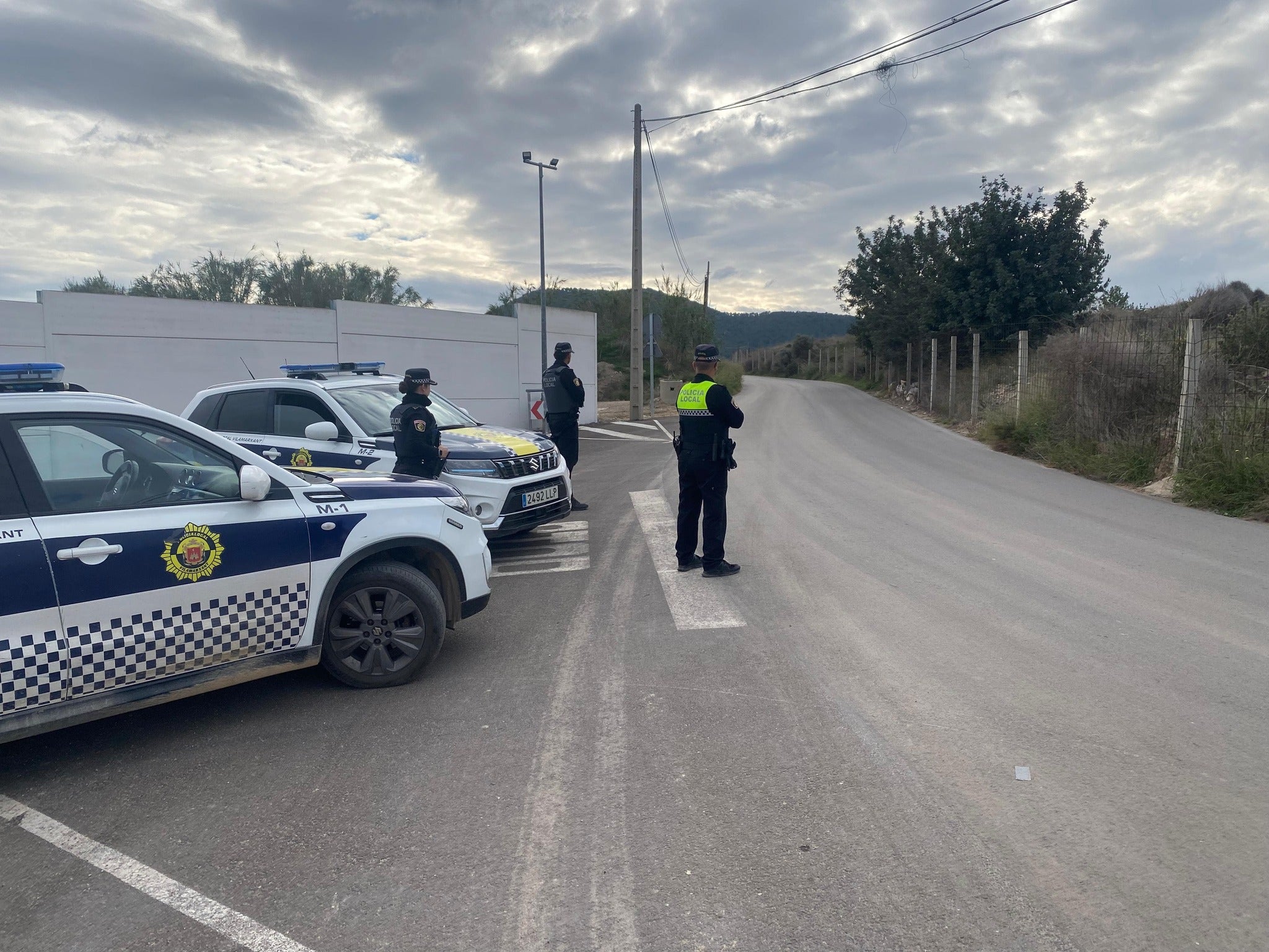 Un control policial en Vilamarxant.