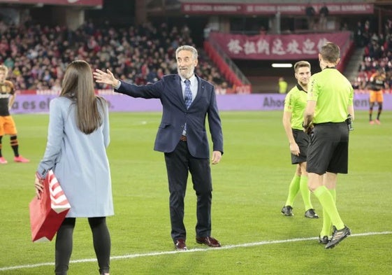 Ángel Castellanos, en un homenaje que recibió en Los Cármenes.