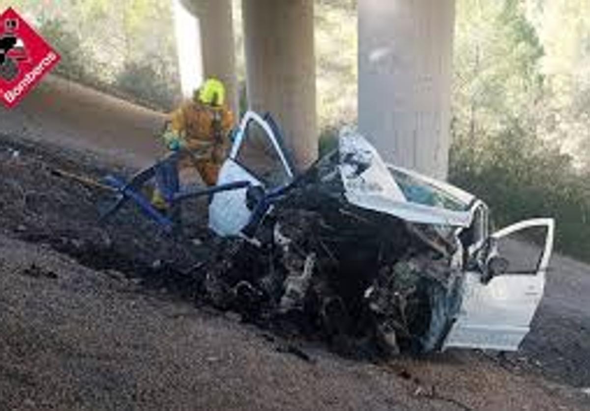 Estado del coche después del accidente.