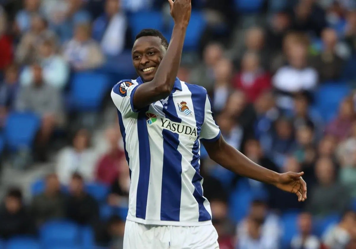 Umar Sadiq, con la Real Sociedad.