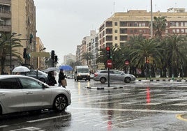 Lluvia en la ciudad de Valencia.