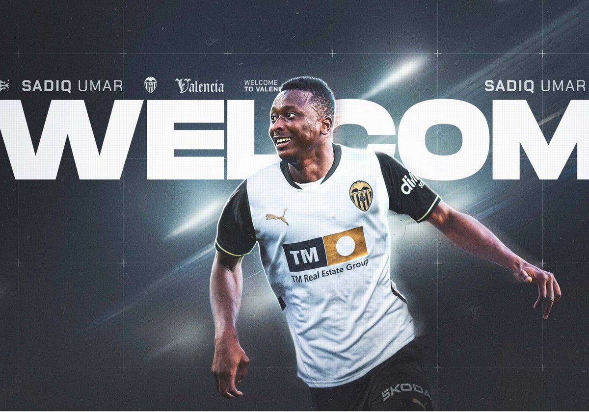 Cartel del anuncio del fichaje de Umar Sadiq.