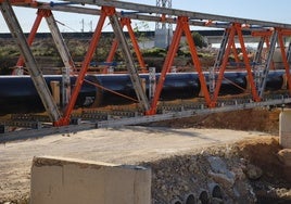 Obras en el acueducto del canal Júcar-Turia.