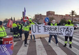 Imagen de la huelga de conductores de ambulancias.