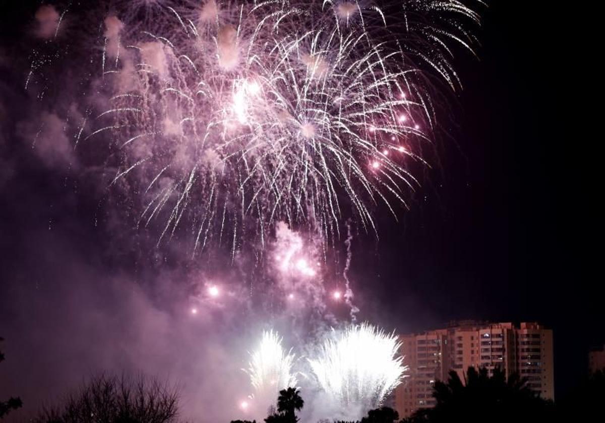 Fuegos artificiales en Valencia.