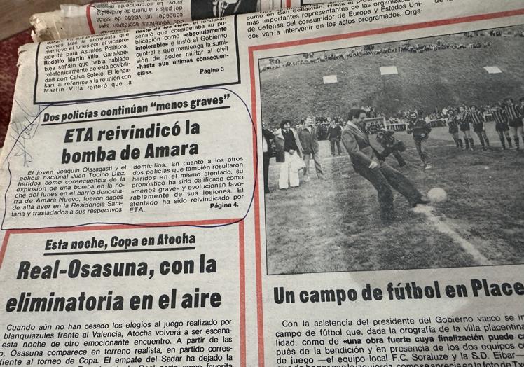 Un recorte de 'El Diario Vasco' con el atentado que sufrió José Luis en portada.