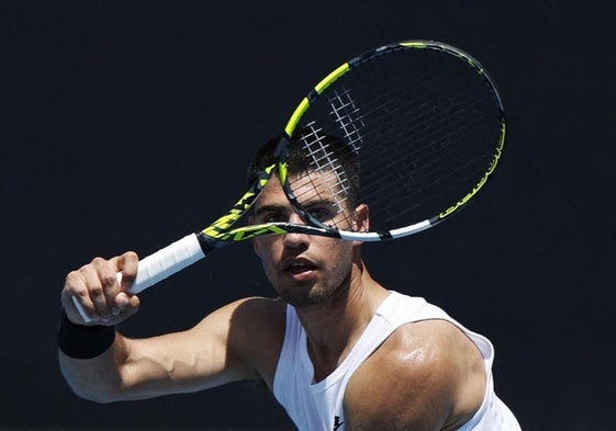 Carlos Alcaraz, durante un entrenamiento en Melbourne.