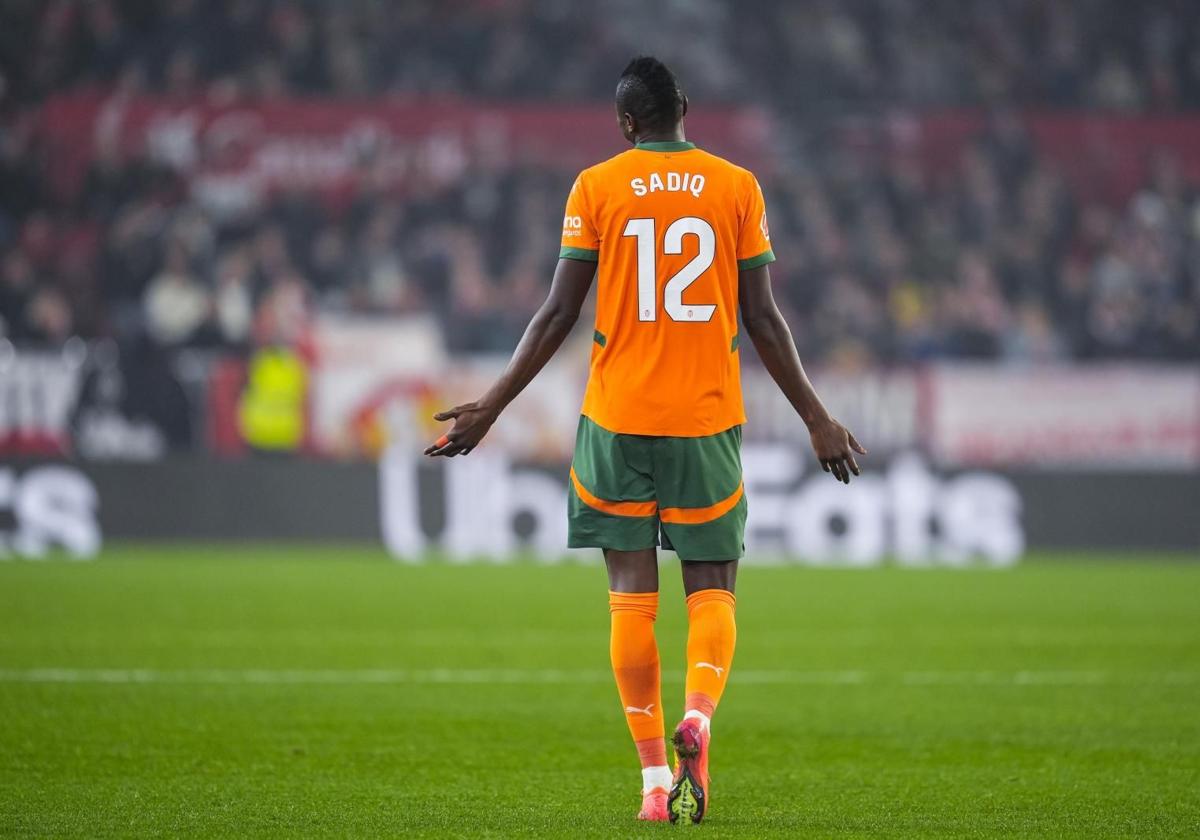 Sadiq, durante el Sevilla-Valencia.