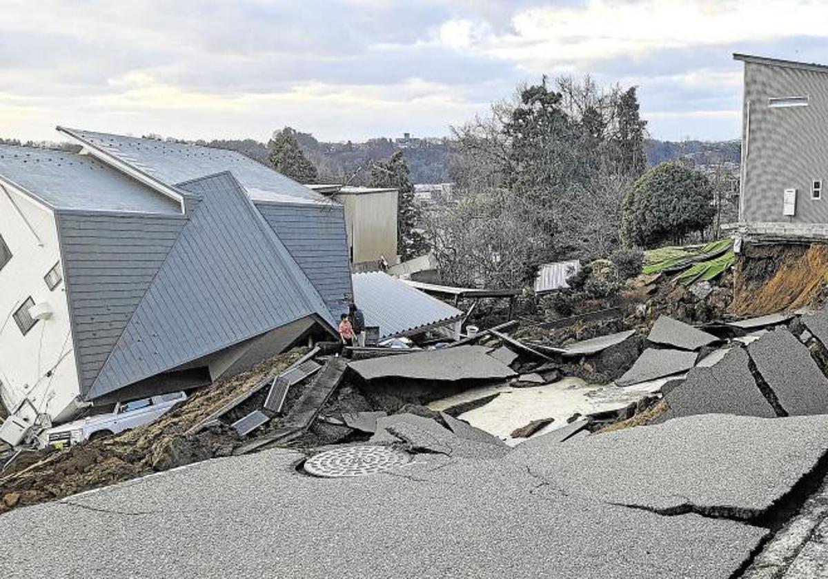 Efectos de un terremoto en Japón en una imagen de archivo, en enero de 2024.