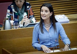 La consellera de Hacienda Ruth Merino, en una intervención en Les Corts.