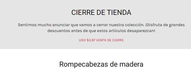 Anuncio del cierre de la tienda.