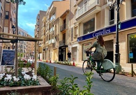 Obras en una calle de Castellón, en una imagen de archivo.