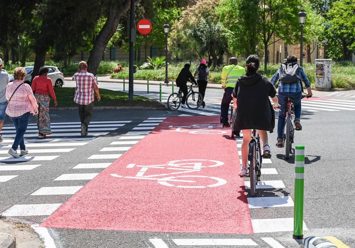 Carril bici en Valencia.