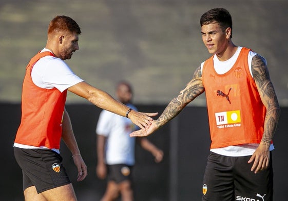 Caufriez y Barrenechea, en un entrenamiento.