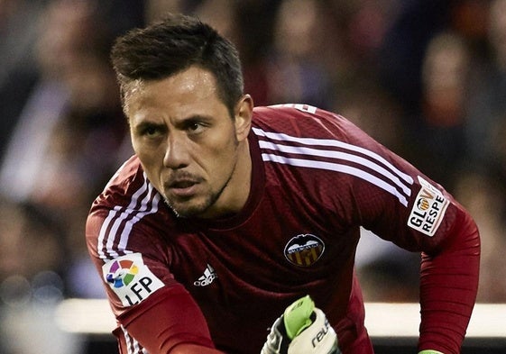 Diego Alves, durante su etapa en el Valencia.