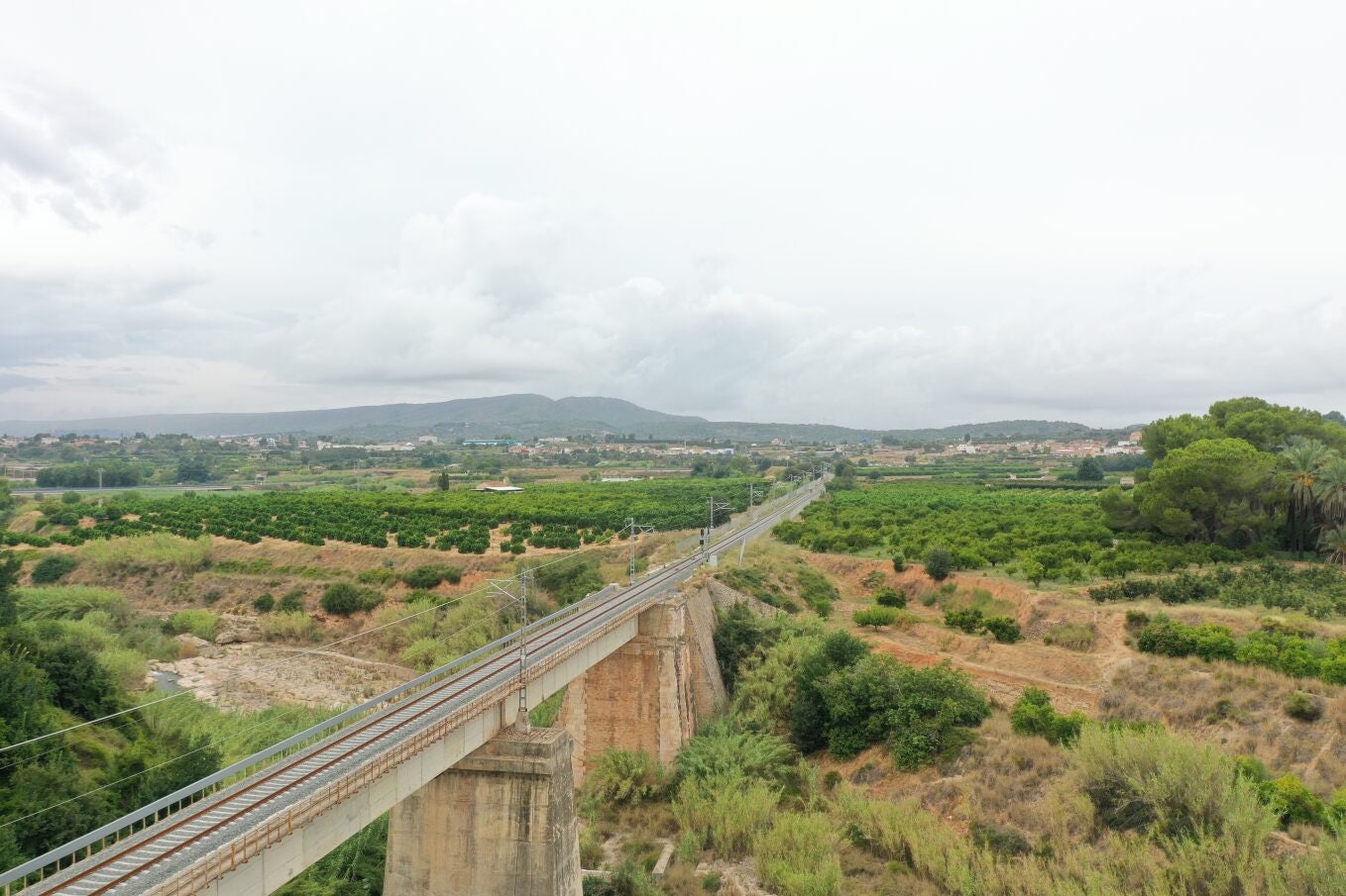 Tramo del trazado del nudo ferroviario Xàtiva-la Encina.