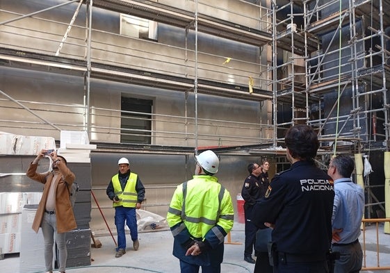 Las obras en el interior de la Jefatura de Policía de Valencia.