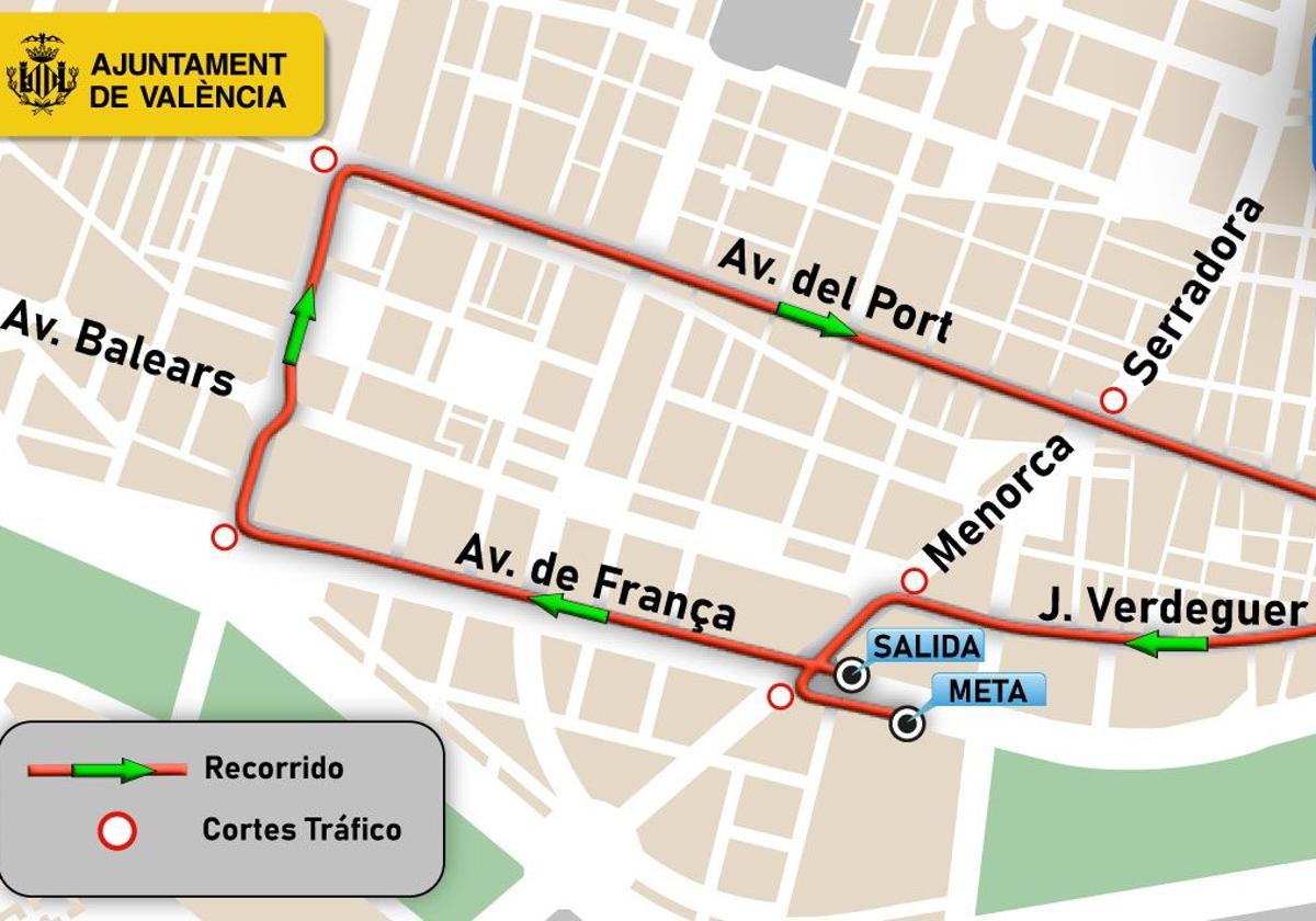 Cortes de tráfico y prohibiciones de aparcamiento este domingo en Valencia con motivo de la Carrera Never Stop Running 'Nunca Te Rindas'