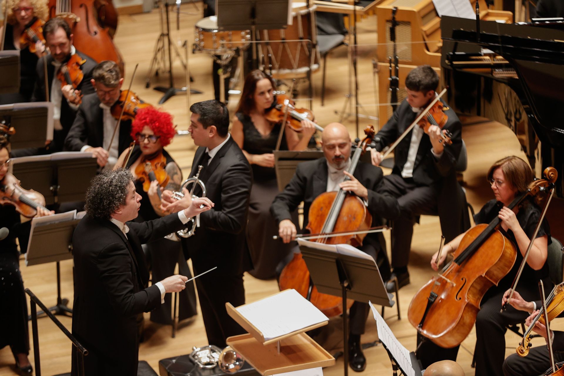 Gustavo Dudamel en el concierto solidario este lunes en el Palau de la Música