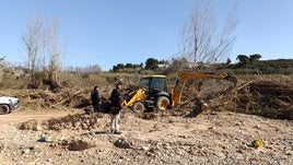 Trabajos junto al río Turia.