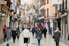 Zona comercial en el centro de Gandia.