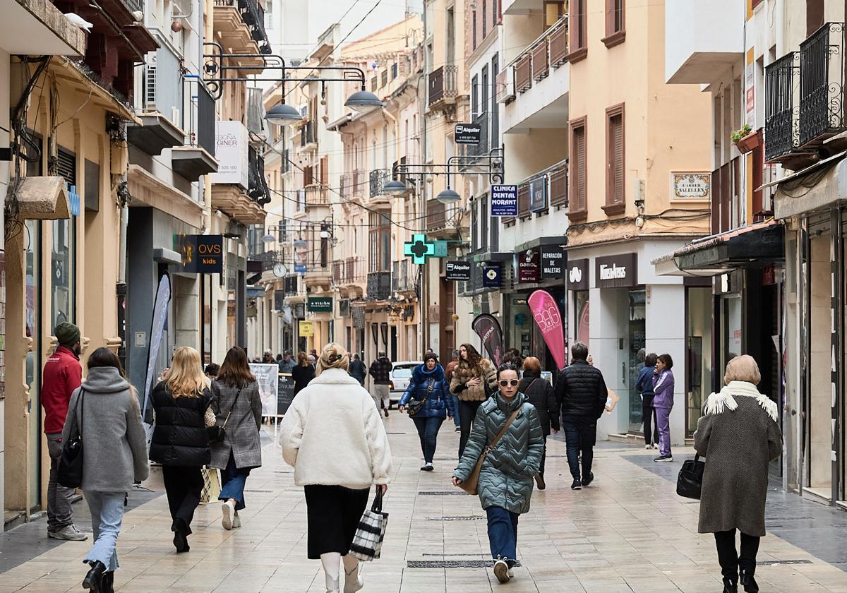 Zona comercial en el centro de Gandia.