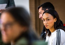 Ana Peleteiro, durante la presentación de los atletas de élite este jueves.