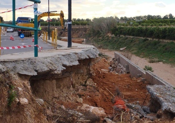 Obras en la zona afectada por la dana.