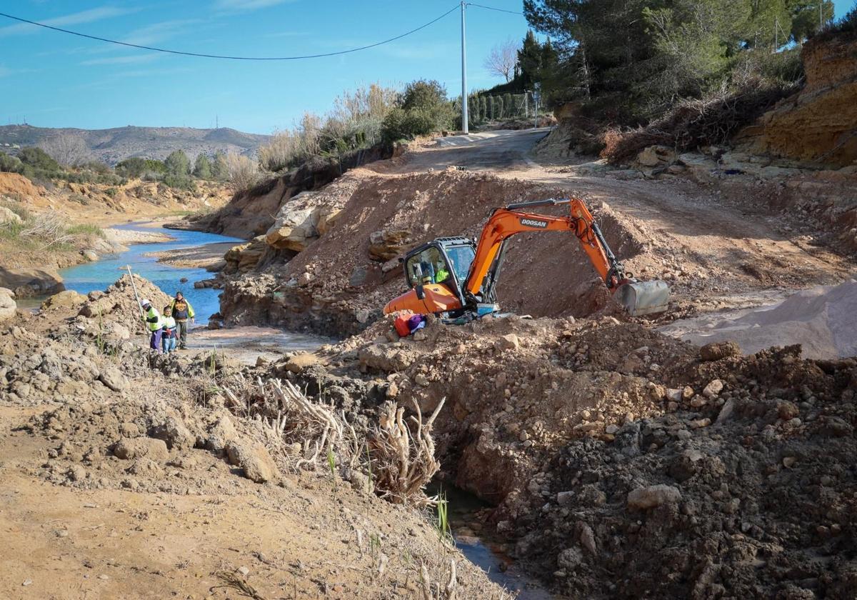 Obras en el barranco de l'Horteta.