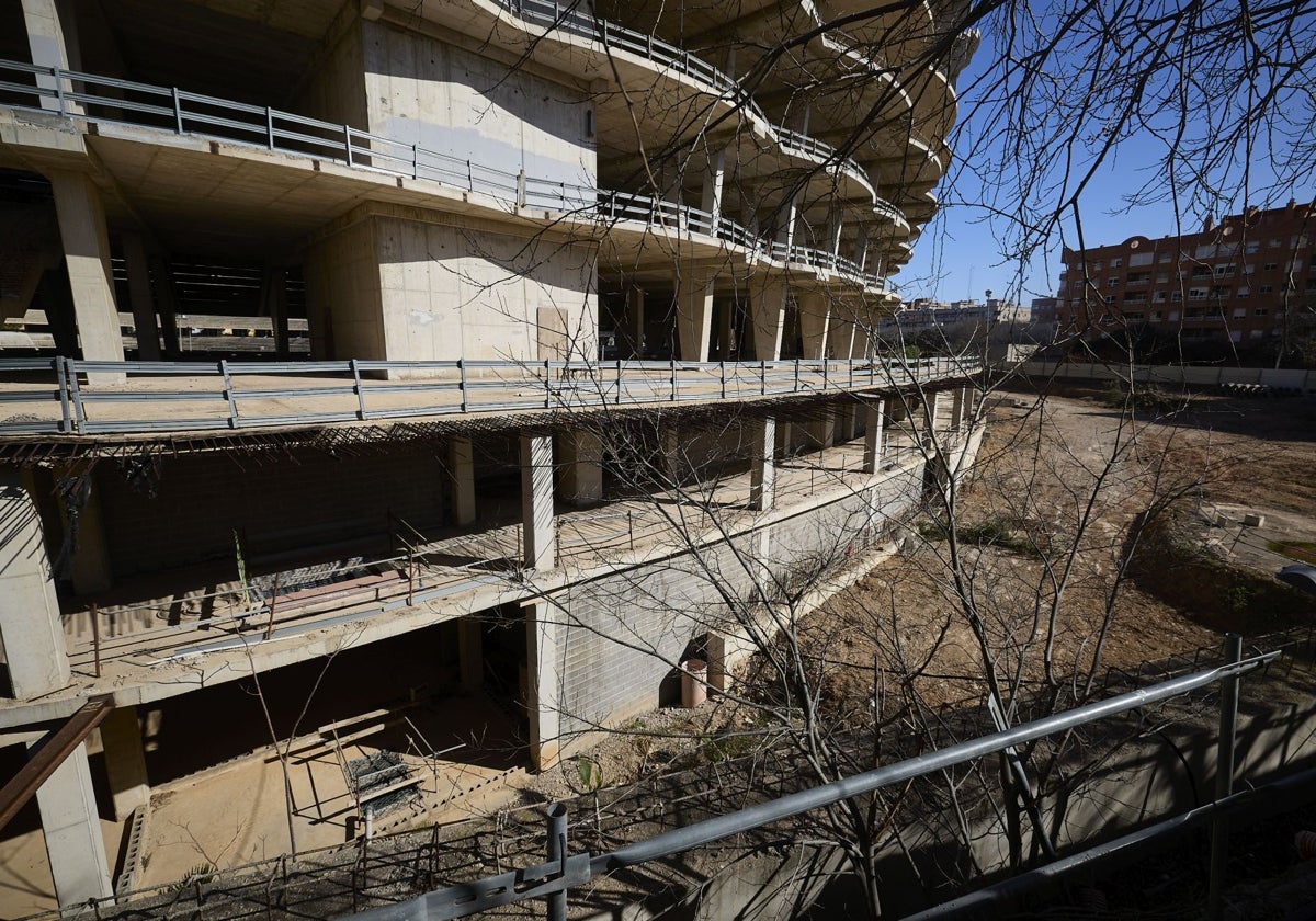 Estado actual del Nou Mestalla, donde hasta mayo se verá una actividad menor.