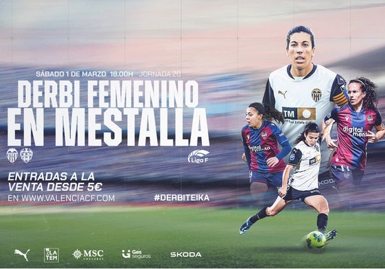 Cartel promocional del derbi femenino.