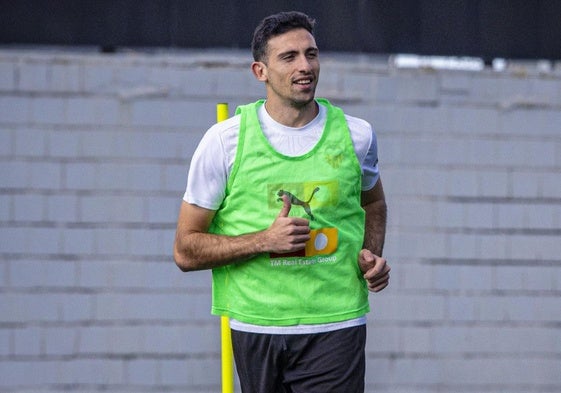 César Tárrega, en un entrenamiento.