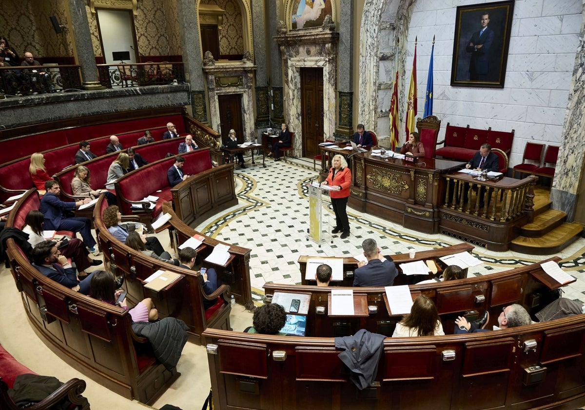 El hemiciclo del Ayuntamiento de Valencia en la sesión de este martes.