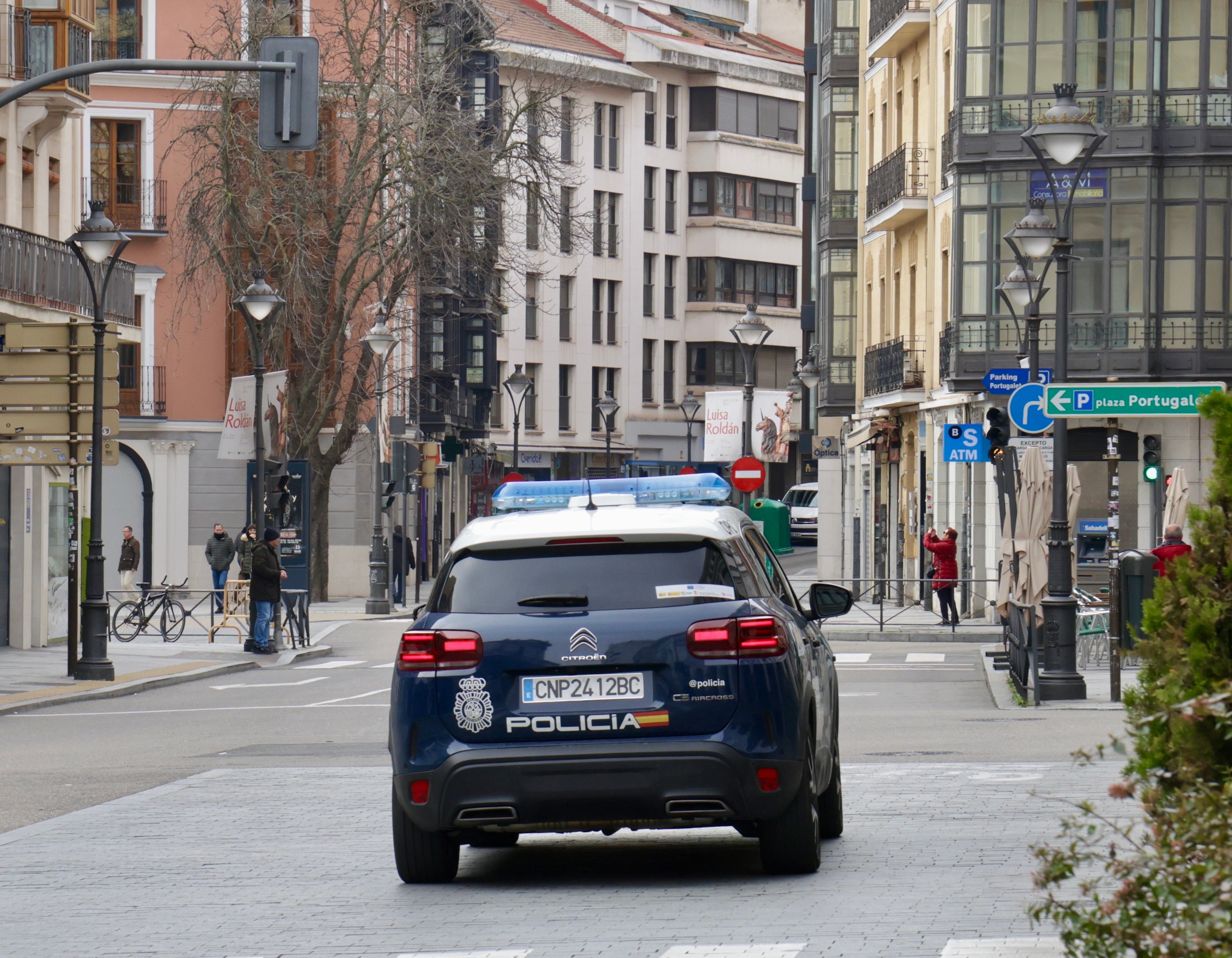 Un coche de la Policía Nacional, durante una patrulla.