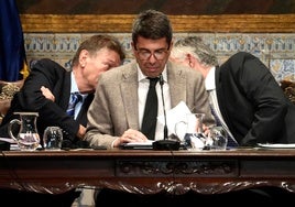 Carlos Mazón, en un acto este jueves en el Palau de la Generalitat.